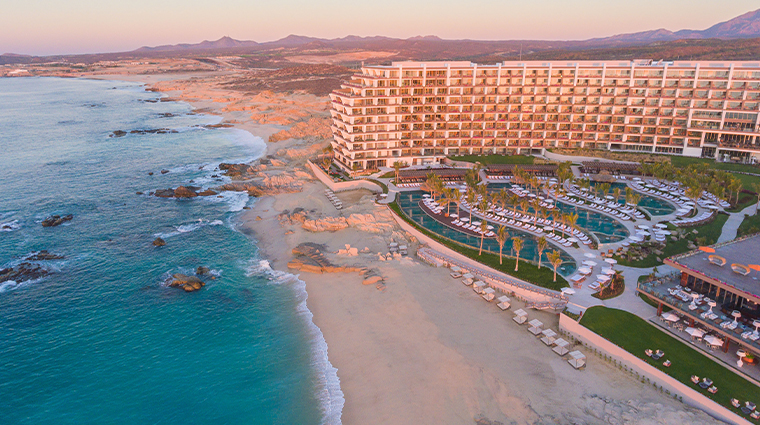 Grand Velas Los Cabos luxury all-inclusive resort with oceanfront pools and modern architecture in Mexico.