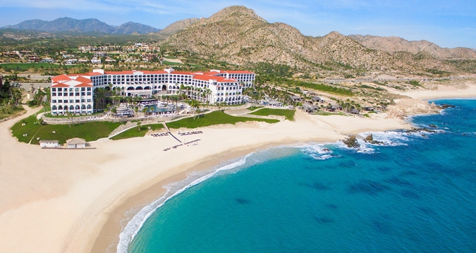 Hilton Los Cabos Beach and Golf Resort with oceanfront pools and swimmable beach in Los Cabos, Mexico.
