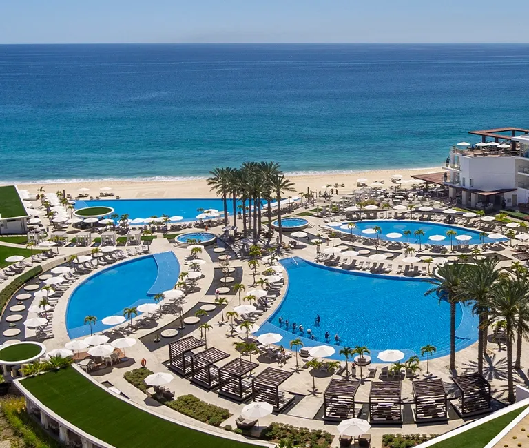 Le Blanc Spa Resort Los Cabos luxury adults-only all-inclusive with beachfront infinity pools and modern design.