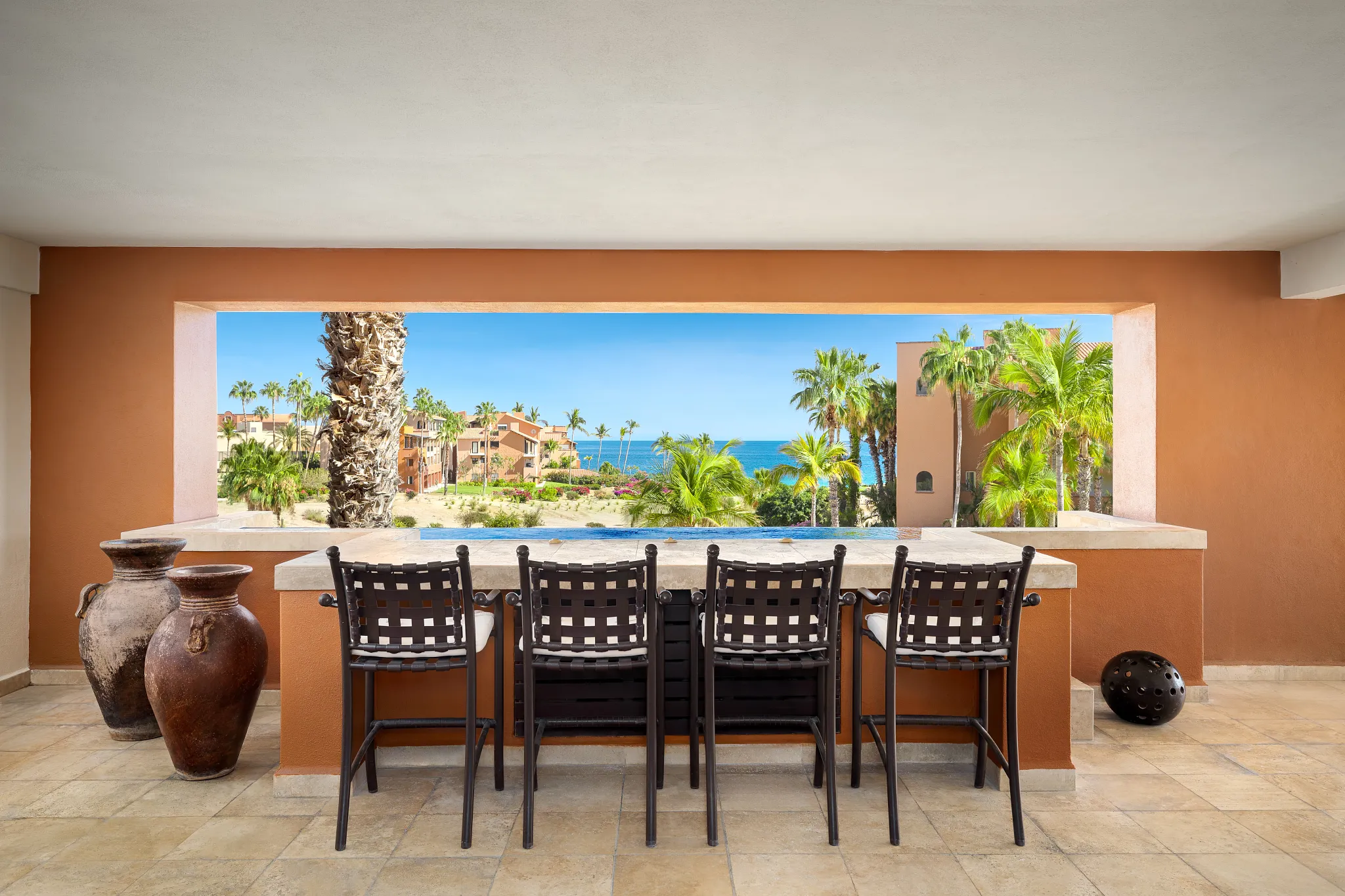 Presidential Two Bedroom Suite terrace with infinity-edge plunge pool and ocean view at Zoëtry Casa del Mar Los Cabos.