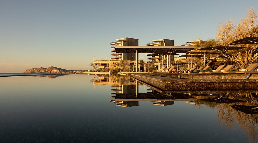 Solaz Luxury Collection Resort Los Cabos modern beachfront resort with sleek architecture and ocean views in Baja California Sur, Mexico.